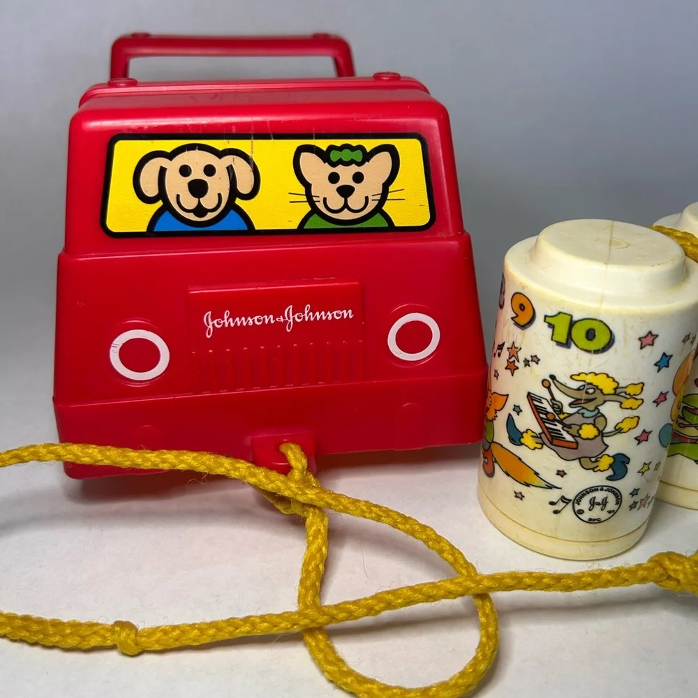 Rhythm Rollers Johnson &‎ Johnson Developmental Toy 1980s Red Truck Vintage
